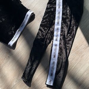 PRETTY LITTLE THINGS: Velvet Two-Piece Set. Very Good Condition.